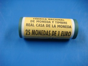 Cartucho 25 monedas de 1 Euro Espaa 1999, con calidad SC.