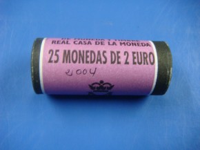 Cartucho 25 monedas de 2 Euros Espaa 2004, con calidad SC.