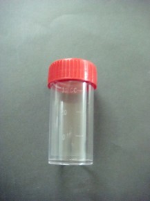 Tubos transparentes de Metacrilato con tapa de rosca de color rojo. Ideales para cartuchos de EUROS.