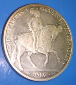 Moneda de 5 ECUS de 1989, PLATA, con calidad SC